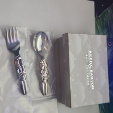 Reed  Barton Kids Silverplate Bunny Fork, Glossy Solid Handle, Silver