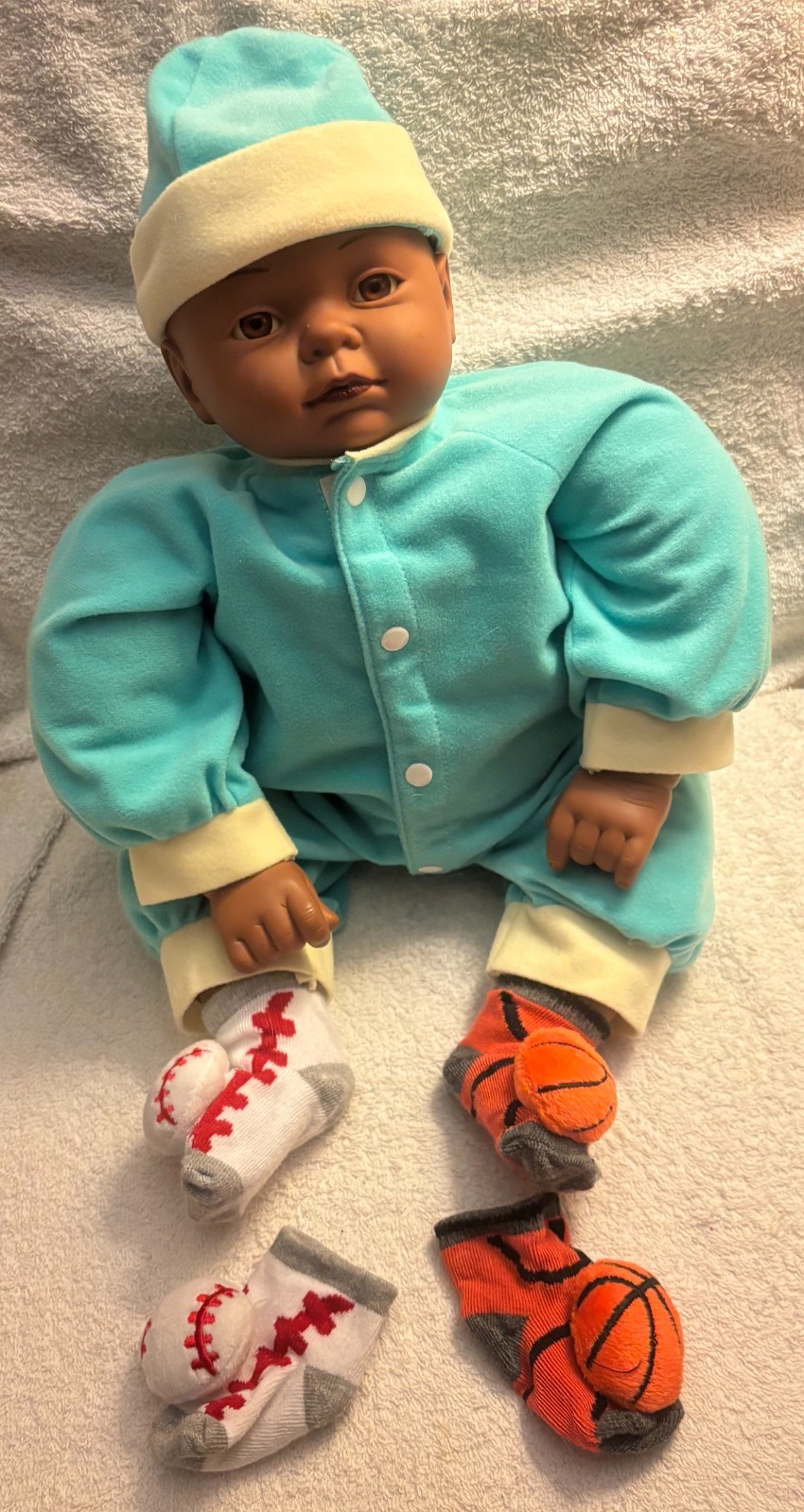 A 19" Adorable Black/African/African American Baby Doll!