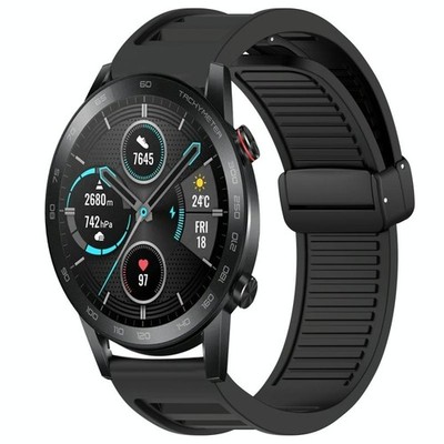 Honor Magic Watch 2 46mm Silicone Strap 22mm Magnetic Buckle Black
