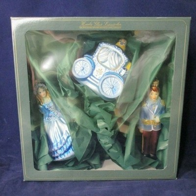 Krebs Lauscha Hand Blown Cinderella Glass Ornaments Set New Open Box
