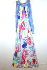 RIXO Womens Hayley Scarf Midi Dress Size XS Blue Floral Halter Easter Spring
