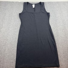 Hm Tank Dress Womens Medium Black Ribbed Scoop Neck Sleeveless Mini Bodycon