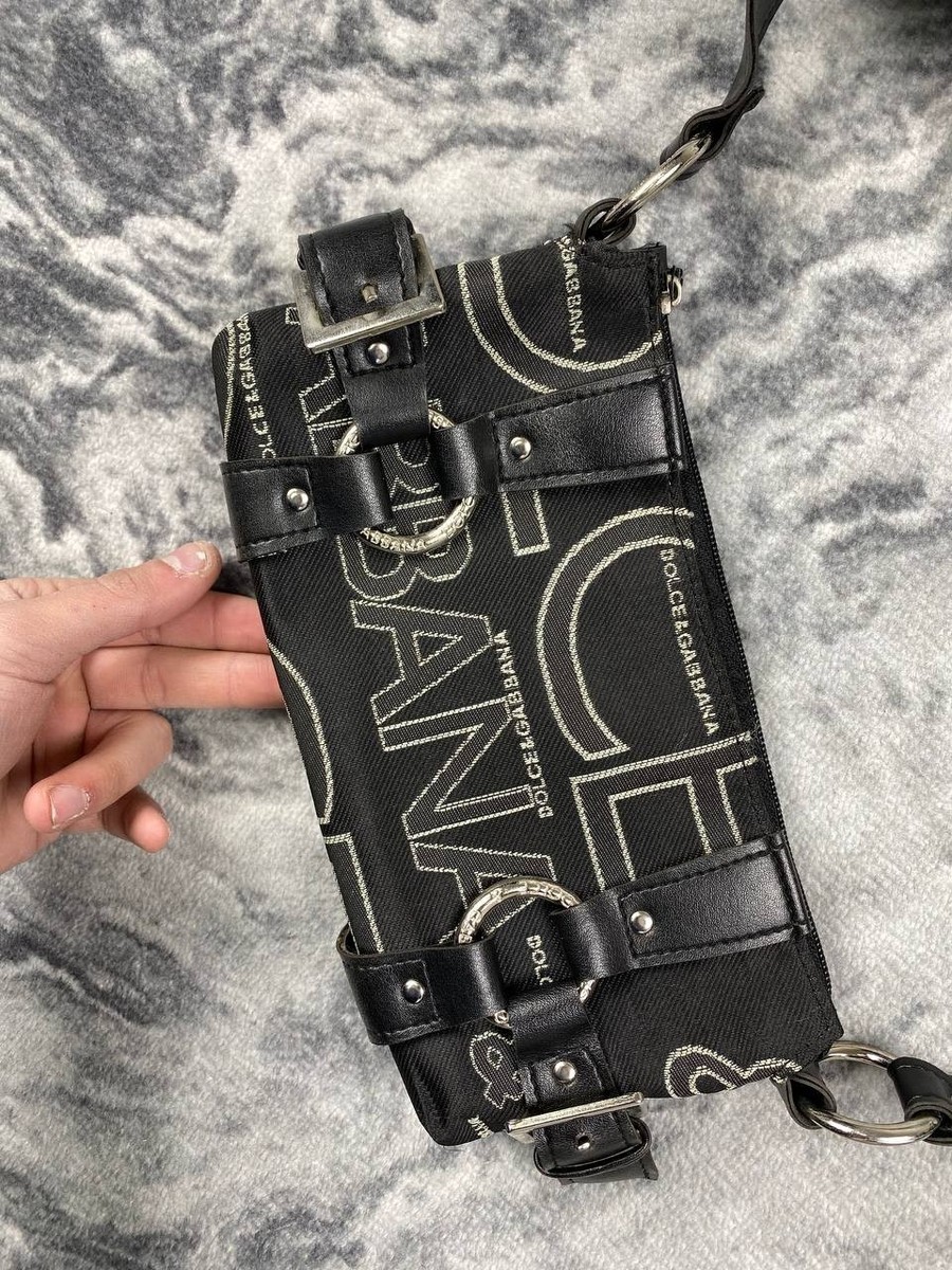 Vintage D&G Dolce Gabbana Monogram Big Logo Canvas Women Black | eBay