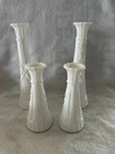 Vintage white milk glass bud vases
