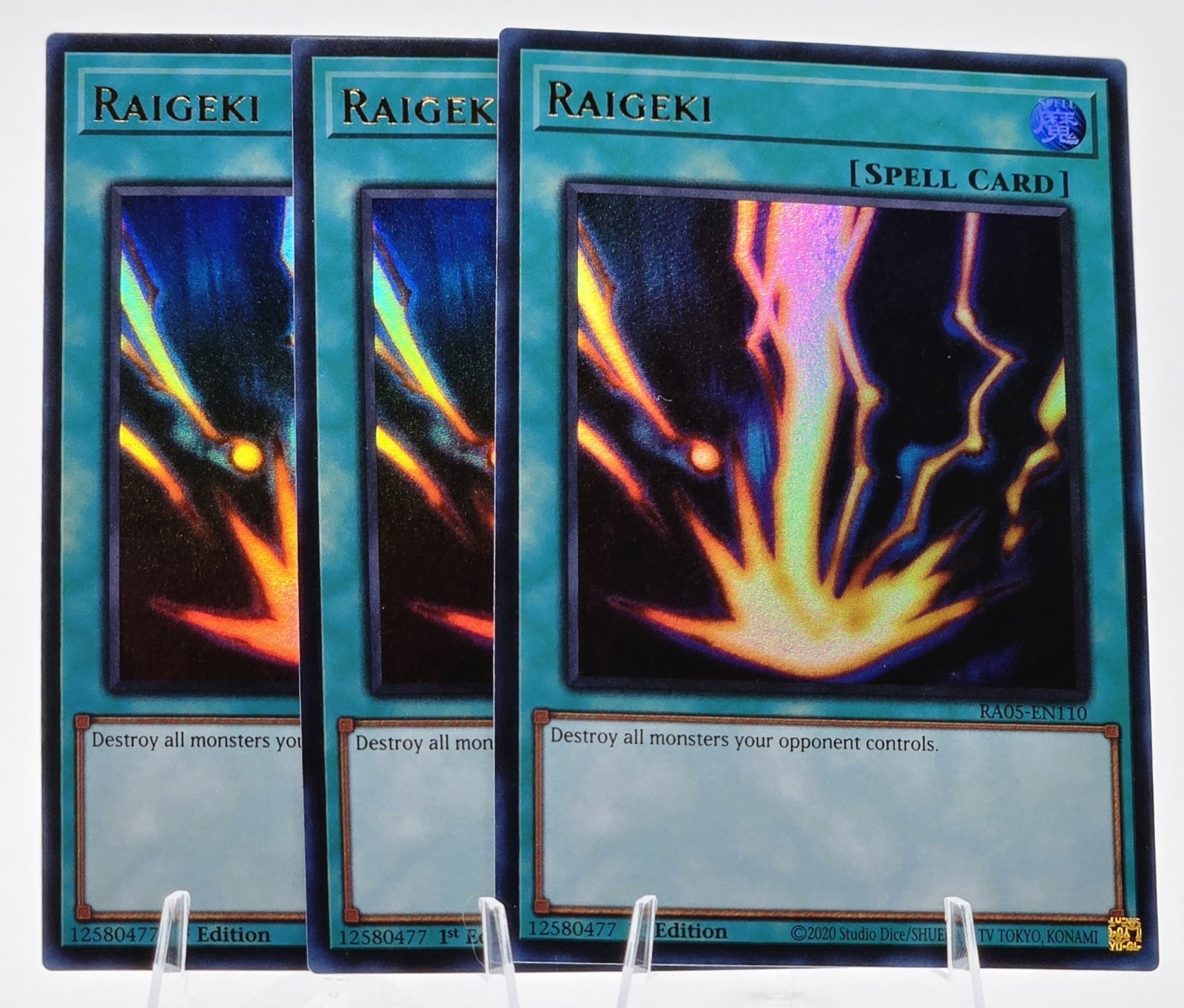 3x Raigeki RA05-EN110 (Ultra Rare) 1st Ed - NM - Yu-Gi-Oh