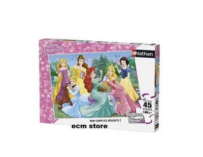 NATHAN Puzzle Begegnung mit Disney Prinzessinnen 45 Teile 5 Jahre 36 x 26 cm /EBVL