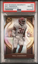 2022 Bowman University Will Anderson #BI3 BWM Invicta Football Card PSA 10