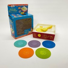 Fisher-Price 1971 Wind Up Music Box Record Player 995 w/ 5 Disks  Original Box