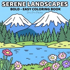 Serene Landscapes: Coloring Book for Adults and Teens Featuring Nature...