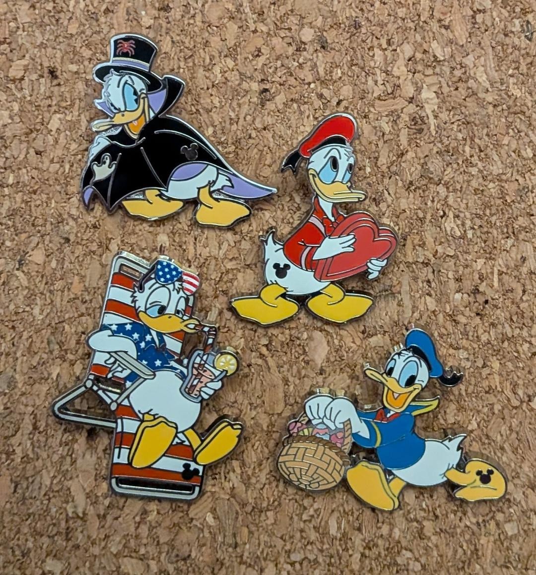 Disney Pin set of 4 Donald Duck Seasons Hidden Disney Wave A WDW 2025