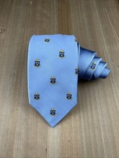ROBERT TALBOTT Silk Tie Designer Geometric Light Blue W3.5xL59 Made in USA