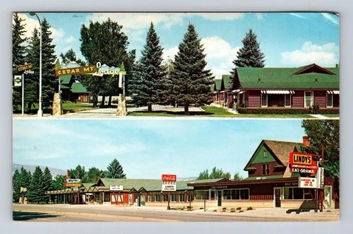 Cody WY-Wyoming, Cedar Mountain Lodge, Coca-Cola, Restaurant Vintage Postcard