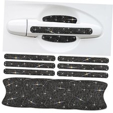 10PCS Car Door Handle Bling Rhinestones Stickers Universal Auto Door Black
