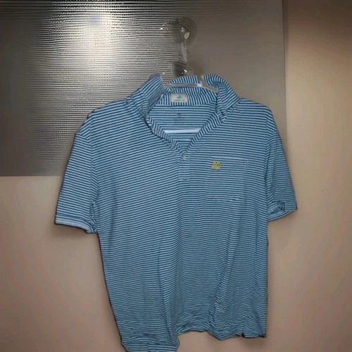 NOTRE DAME FIGHTING IRISH MENS STRIPED POLO SHIRT BY JOHNNIE O SIZE MEDIUM