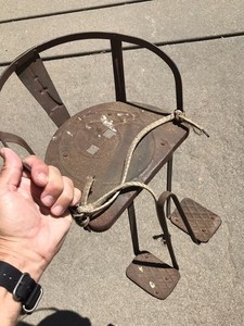 Antique 1930's or 1940's Child's Bicycle Seat For Adult Bicycle