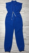 Figs Scrubs Rafaela Cargo Jumpsuit Sz XS Royal Blue Jogger Technical Collection