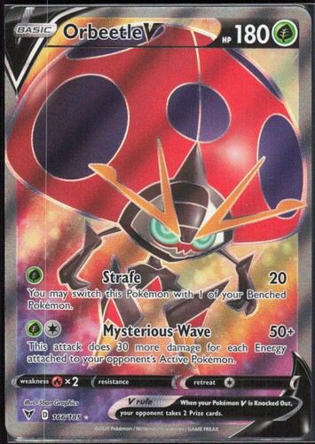 Orbeetle V (Full Art) 166/185 Holofoil UR SWSH04: Vivid Voltage NM Pokemon