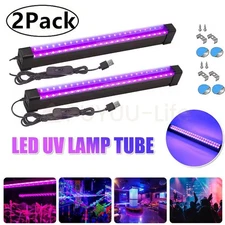 2Pcs 48 LED UV Black Light Bar Fixtures Ultraviolet USB Strip Lamp DJ Party Club