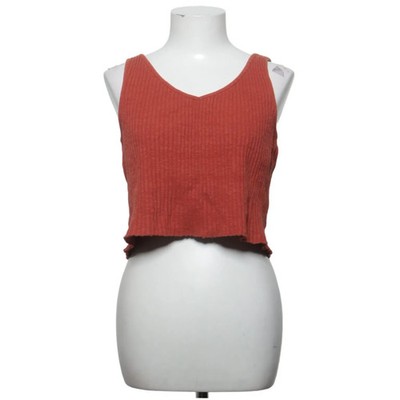 Mango Casual, Crop Top, Größe: M, Rot, Einfarbig, Rippenstrick, Damen #2OE