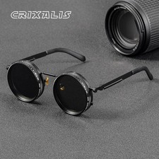 Polarized Round Sunglasses ND9 Adjustable Dimming Men Women Retro Punk