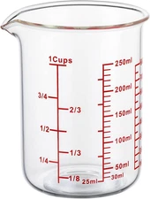 Ackers Glass Measuring Cup 1 Cup,8Oz Borosilicate Liquid Measuring Cup with Spou