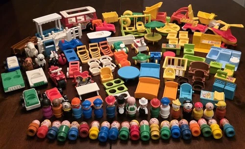 Vintage Fisher Price Little People Furniture Vehicles Figures Animals Playground