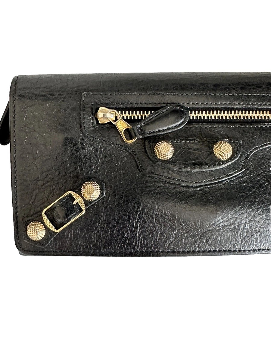 Balenciaga Black Agneau Leather Motocross Classic Money