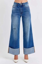 T-Shirts Trendsi Judy Blue Distressed Women's Jeans High Waist Wide Leg Denim Co