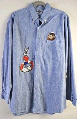 ACME Clothing Co Looney Tunes Shirt Embroidered Bugs Taz Small-Medium 1991