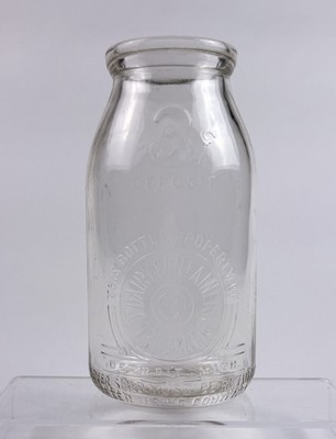 VTG DAIRY CONTAINER CORPORATION Glass Pint Cottage Cheese Jar DETROIT MICHIGAN