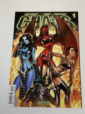 Chaos #1 J. Scott Campbell Cover Dynamite Signed Autographed Nei Ruffino
