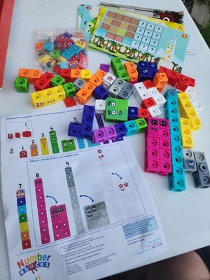 hand2mind MathLink Cubes Numberblocks 1-10 Activity Set, Math Games for Kids