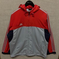Adidas Vintage Y2K Three Tone Colourblock Quilted Windbreaker Hooded Jacket XL
