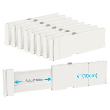 Vtopmart Drawer Dividers for Clothes 8 Pack, Adjustable 4" High White