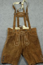 Edelnice Lederhosen Shorts Mens 50 Brown Suede Leather Suspenders Oktoberfest