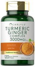 Tumeric Curcumin Max Potency and Ginger Complex 3000 Mg, 120 Softgels