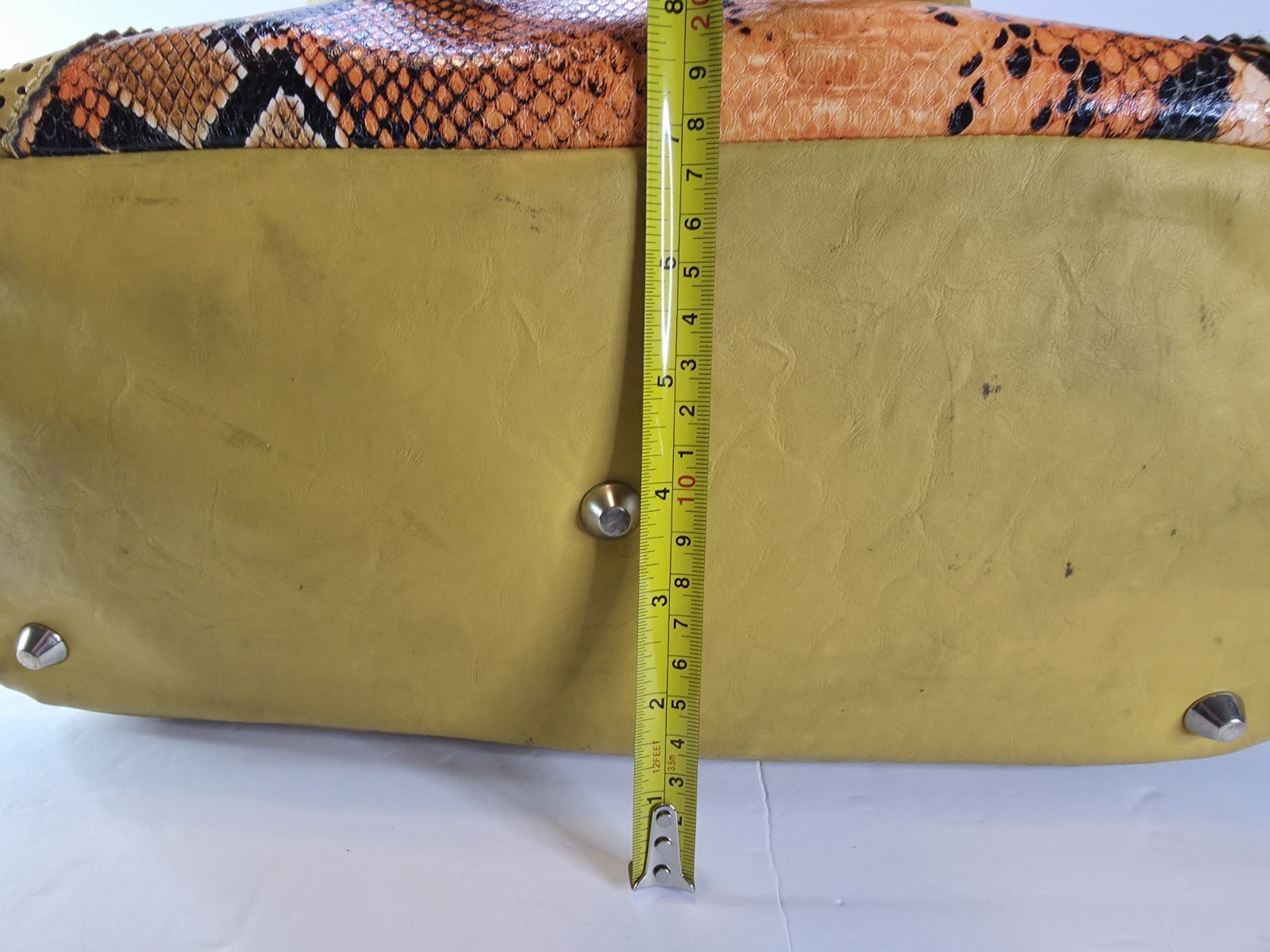 Nicole Lee USA Yellow Python Embossed Satchel Pur… - image 11