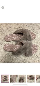French Connection Fuzzy Criss Cross Slippers, Size 9
