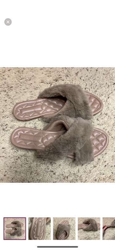 French Connection Fuzzy Criss Cross Slippers, Size 9