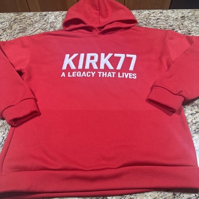 Kirk 77 A Legacy That Lives.    Hoodie. Large Size Red Long Sleeve Nice Cpix