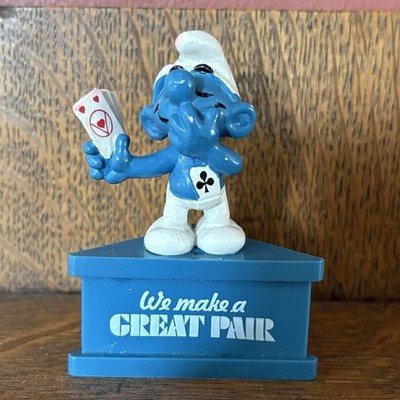 1980 s Smurf A Gram  We Make A Great Pair  Schleich Peyo Hong Kong Card Poker