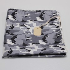 Paolo Albizzati NWT 100 Silk Pocket Square In Grays / White / Black Camouflage