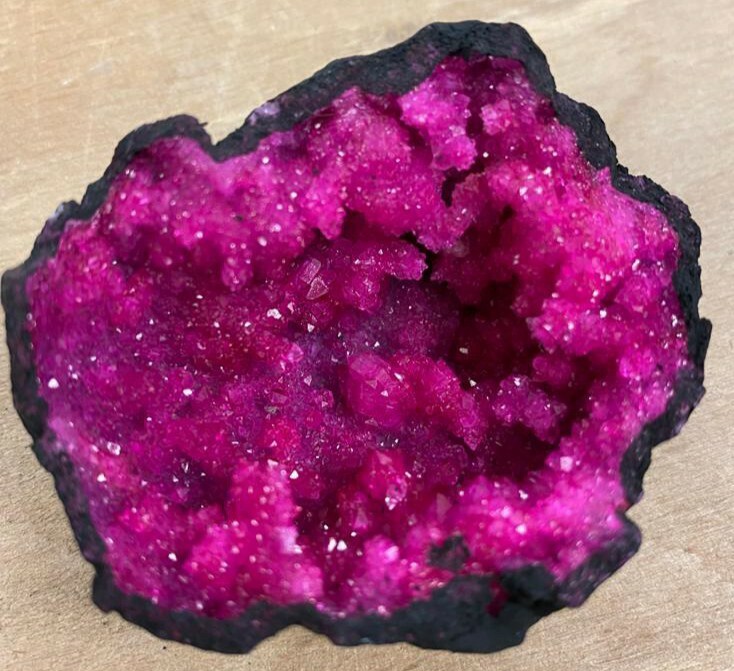 ALCHIMIA Mini Geode Di Calcite Tinta Fucsia - Provenienza Marocco, Dimensioni 4-8 Cm, Cristallo Grezzo Per Cristalloterapia - 2