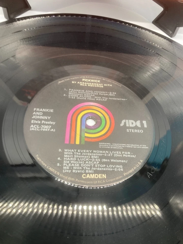 Elvis Presley Frankie & Johnny Vintage Vinyl LP 1975 Pickwick Record ACL-7007 - Image 2 of 4