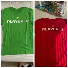 (2)Universal Studios Hollywood Nintendo  Player 1 Red (medium) & 2 Green (small)