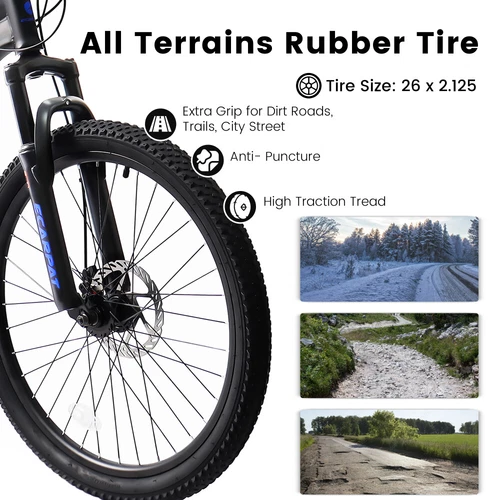 Mountain Bike Full Suspension 21-Speeds Men Women Sport Bicycles 24/26/27.5 Inch - Picture 33 of 38