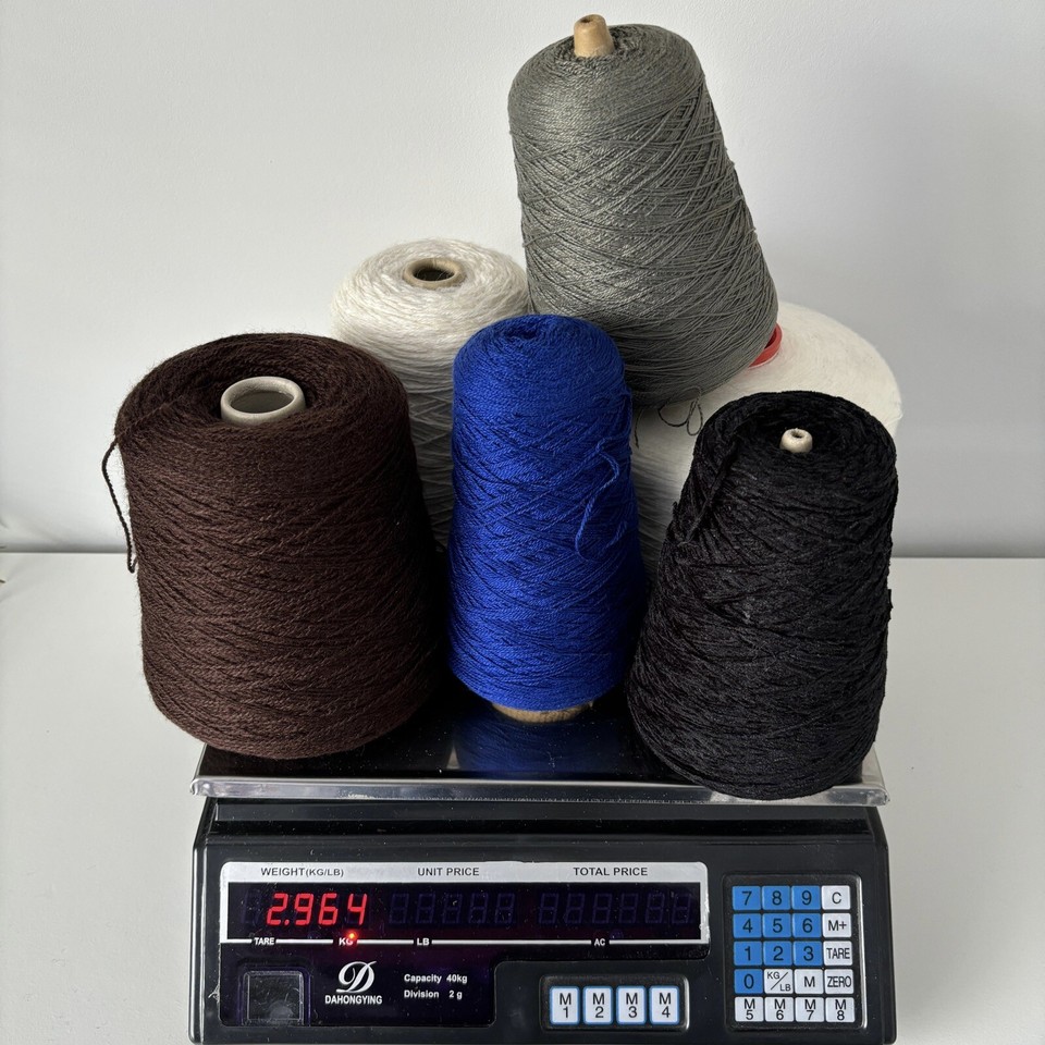 X6 Machine Knitting Yarn Bundle Joblot Mixed Batch 2.9kg Mixed Colours