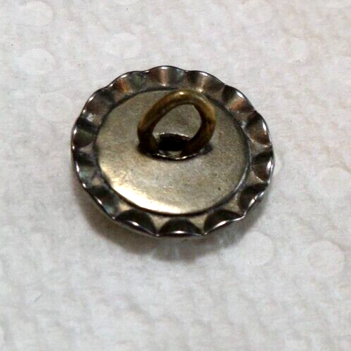 Antique Metal Picture Figures Button COUPLE WALKING 1/2" Inch - Bild 3 von 3