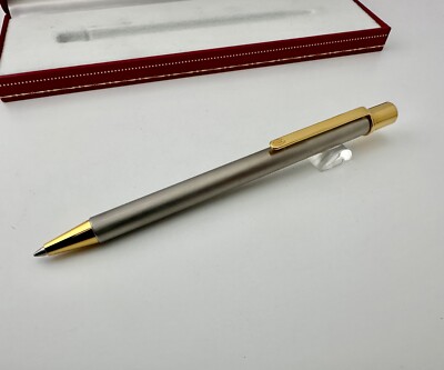 Cartier STYLO BILLE MUST II ボールペン カルティエ Vintage Cartier Stylo Bille Must II Brushed Gold Plated Ballpoint