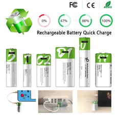 USB AAA/AA/9V/C2/D1 Rechargeable Battery 1.5V Fast Charger Type C Cable Lot